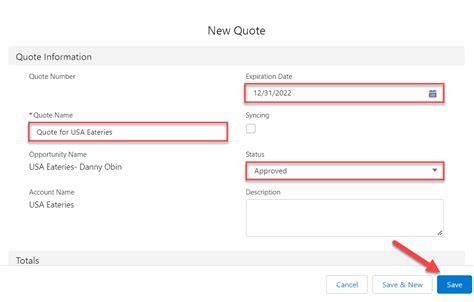 how to create a quote in salesforce