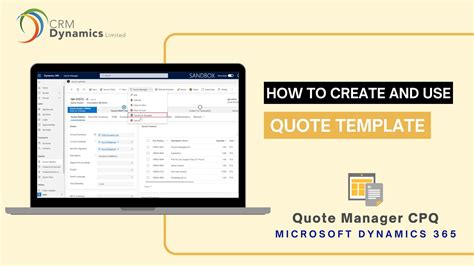 how to create a quote template in dynamics 365