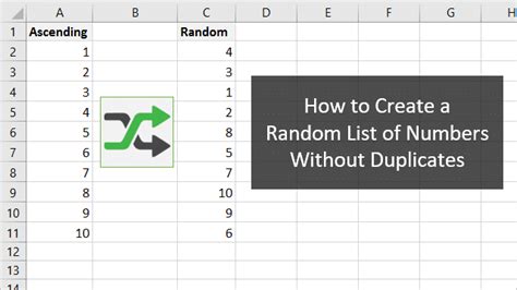 how to create a random list in excel without duplicates