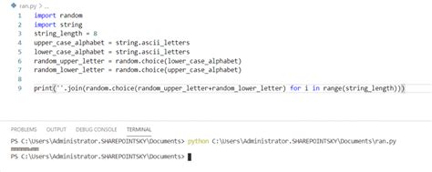 how to create a random string in python