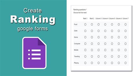 how to create a ranking survey in microsoft forms