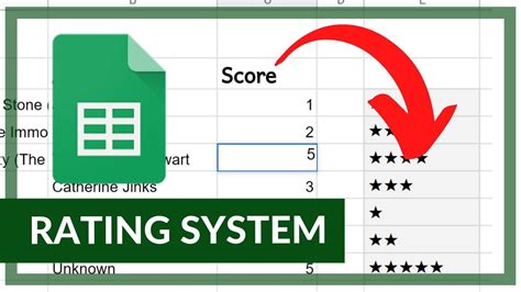 how to create a rating system in google sheets