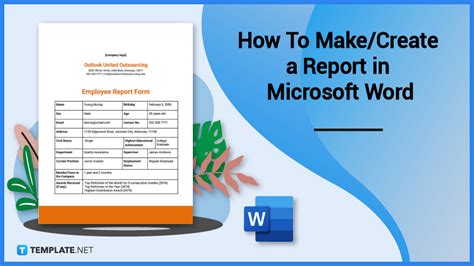 how to create a report in word