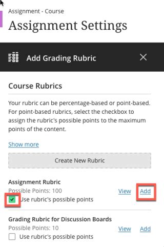 how to create a rubric in blackboard ultra