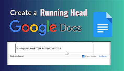 how to create a running head in google docs apa
