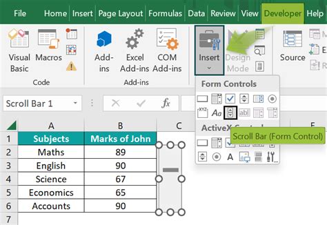 How To Create A Scroll On Excel
