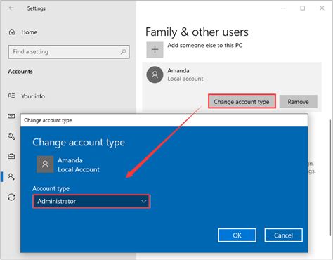 how to create a second admin account on windows 10