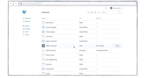 how to create a shared link in dropbox