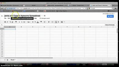 how to create a shared spreadsheet in google docs