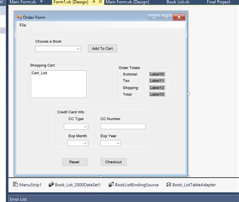 How To Create A Shopping Cart In Visual Basic