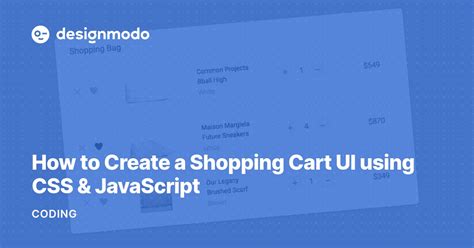 How To Create A Shopping Cart Ui Using Css And Javascript