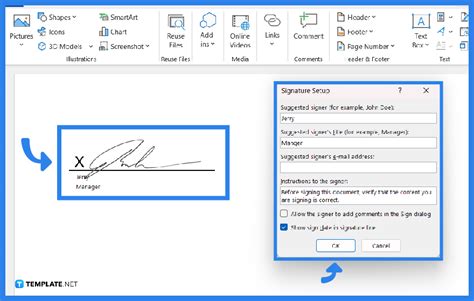 how to create a signature box in word
