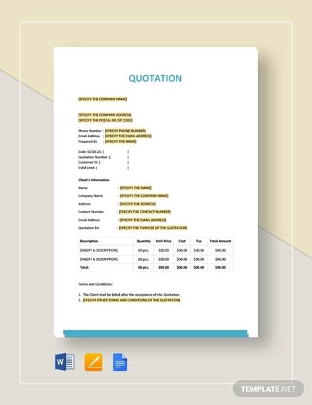 how to create a simple quotation