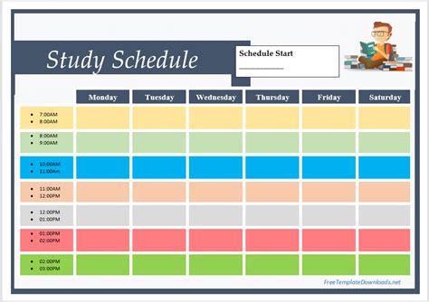 how to create a study timetable template