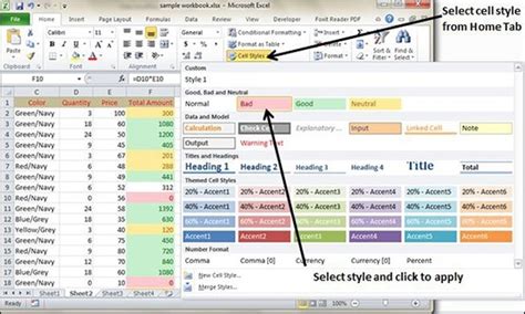 how to create a style in excel