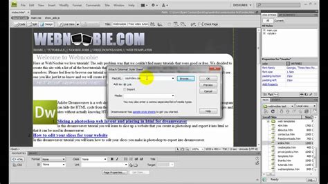 how to create a style sheet in dreamweaver