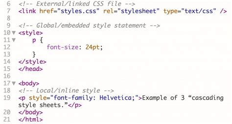 how to create a style sheet in html