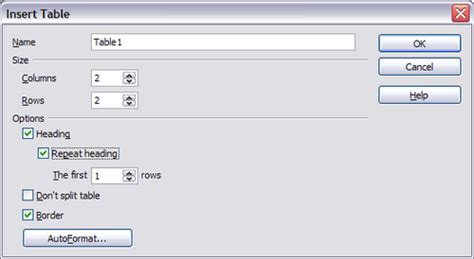 How To Create A Table In Open Office