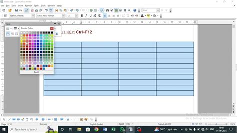 How To Create A Table In Openoffice Writer