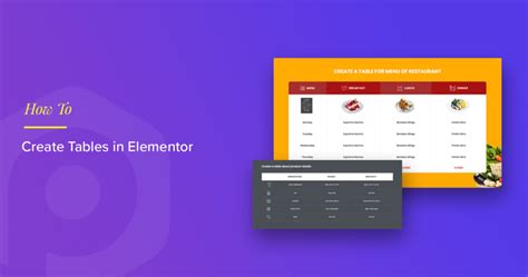 how to create a table in wordpress elementor