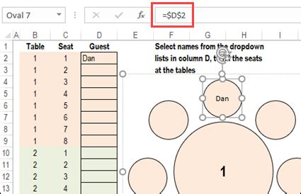 how to create a table plan in excel