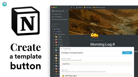 how to create a template button in notion