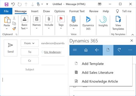 how to create a template in dynamics 365