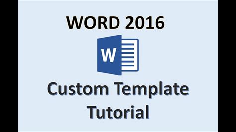 how to create a template in word 2016