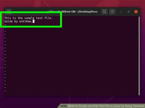 how to create a text file in linux terminal ubuntu