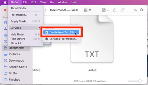 how to create a text file on macbook