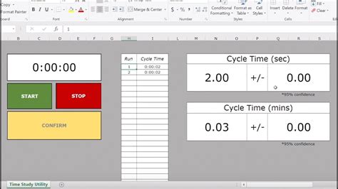 how to create a time study in excel