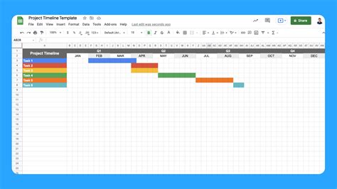 how to create a timeline in google sheets