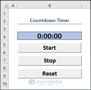 how to create a timer in excel vba