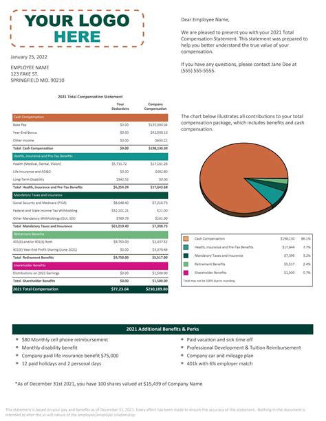 how to create a total compensation statement in excel