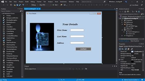 how to create a windows form app in visual studio code