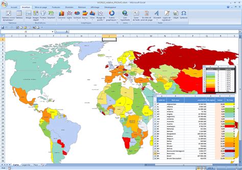 how to create a world map chart in excel