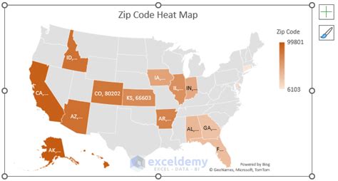 how to create a zip code heat map