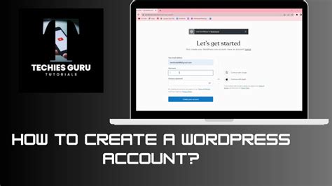 how to create account in wordpress