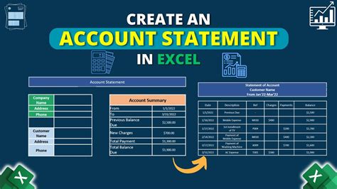 how to create account statement in excel