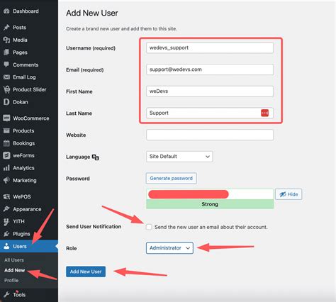 how to create admin account in wordpress