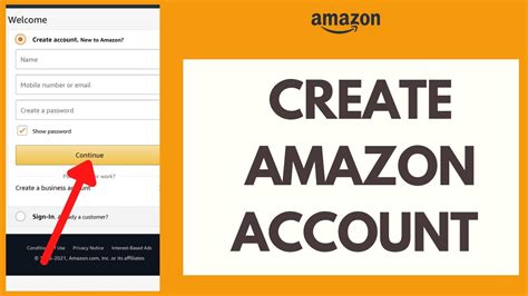 how to create amazon account in mobile