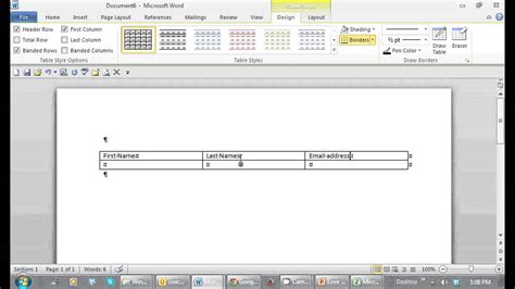 how to create an address book in word