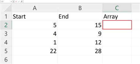 How To Create An Array On Excel