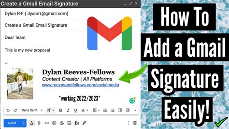 how to create an email signature in gmail with picture