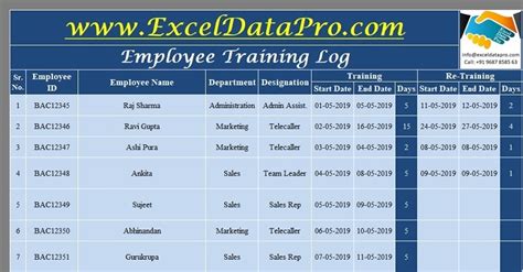 how to create an employee training database in excel