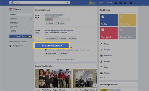 how to create an event on facebook page
