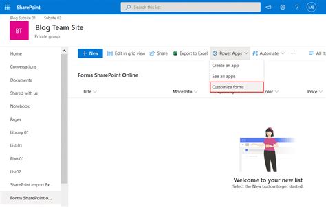 how to create an interactive form in sharepoint