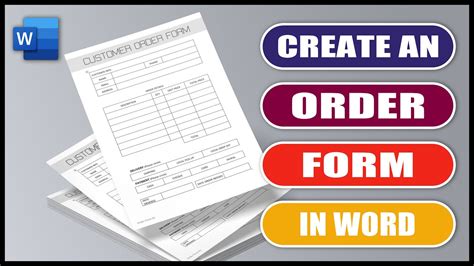 how to create an order form in word