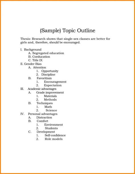 how to create an outline for a topic