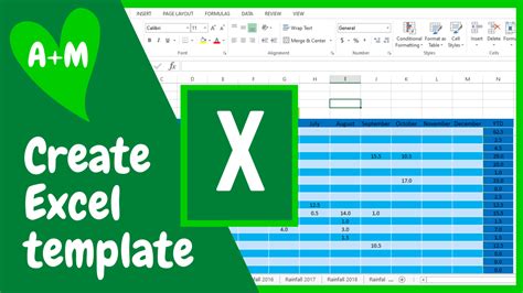 how to create and save a template in excel